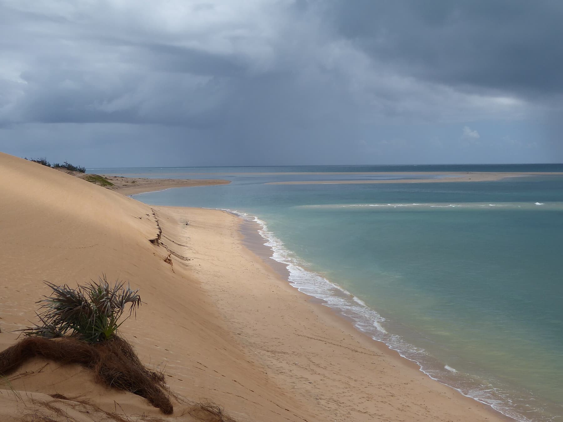 Sand dunes and turquoise channels in the Bazaruto Archipelago