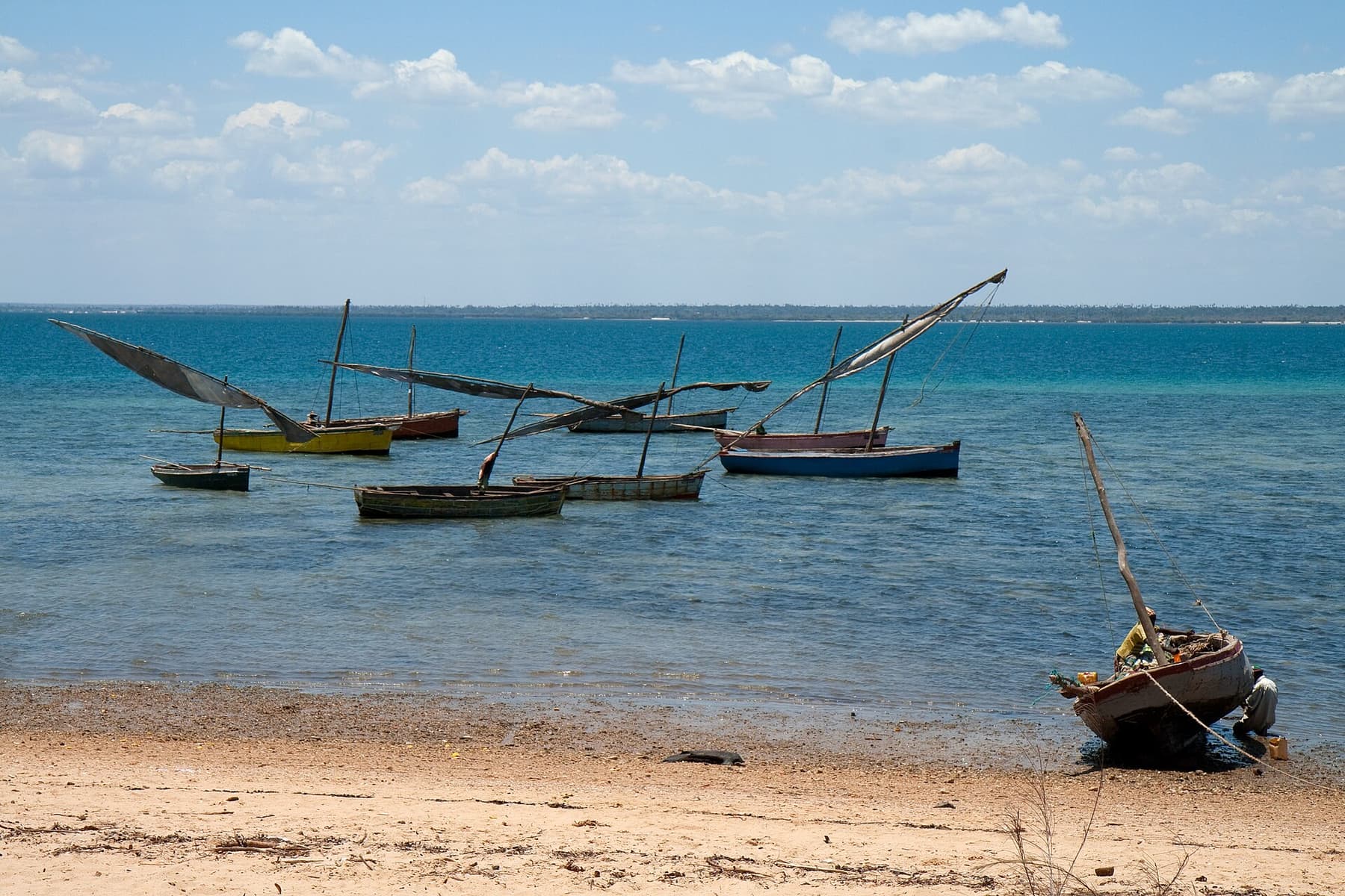 Traditional boats off the Island of Mozambique