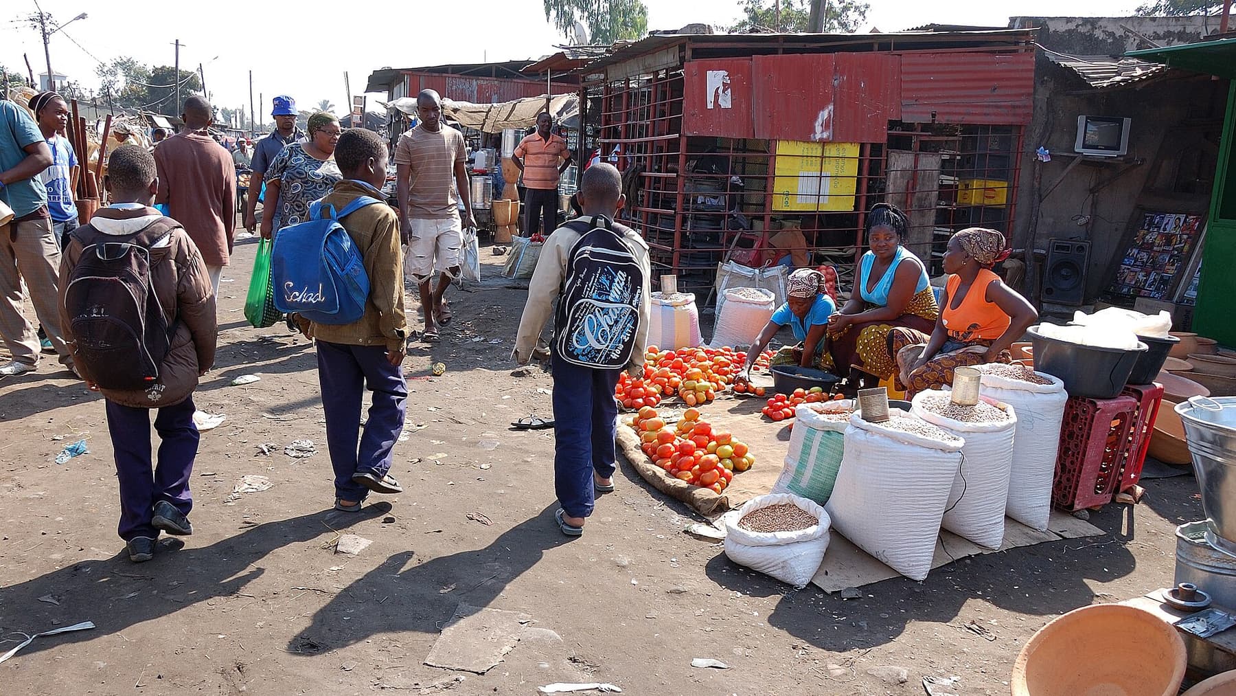 Market stalls in Maputo