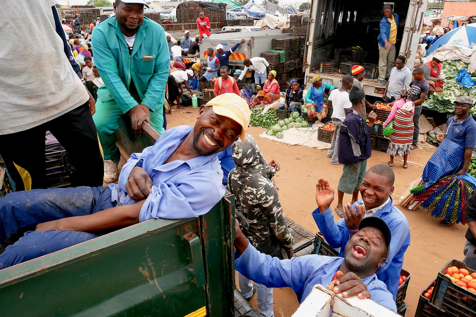 Fruit sellers at Zimpeto Market, Maputo