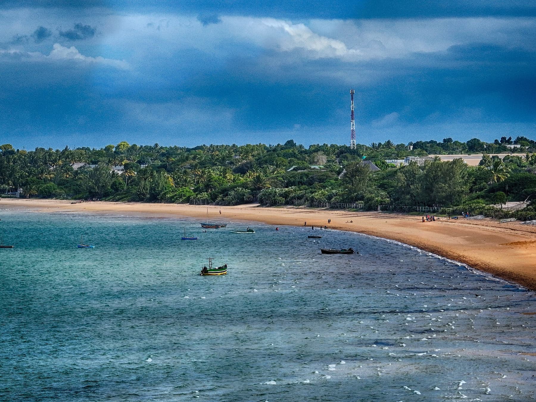 Aerial view over Vilanculos bay
